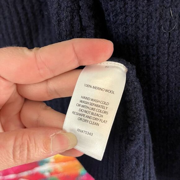 Willi Smith Navy Blue Merino Wool Cardigan Sweater, Size Small - Cozy, Minimalis - Picture 5 of 6